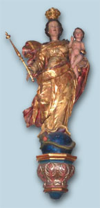 Bild: Skulptur Maria auf der Weltkugel Photo: © Albert Weber